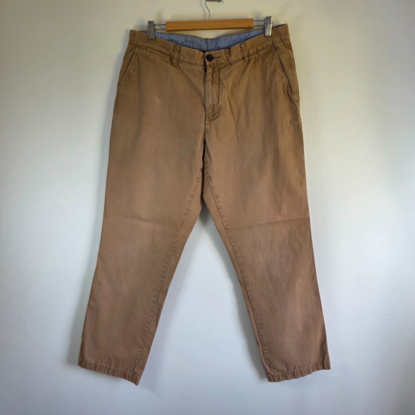 Tommy Hilfiger Chino Trousers W36 L30 Beige Slim Fit Cotton Men’s