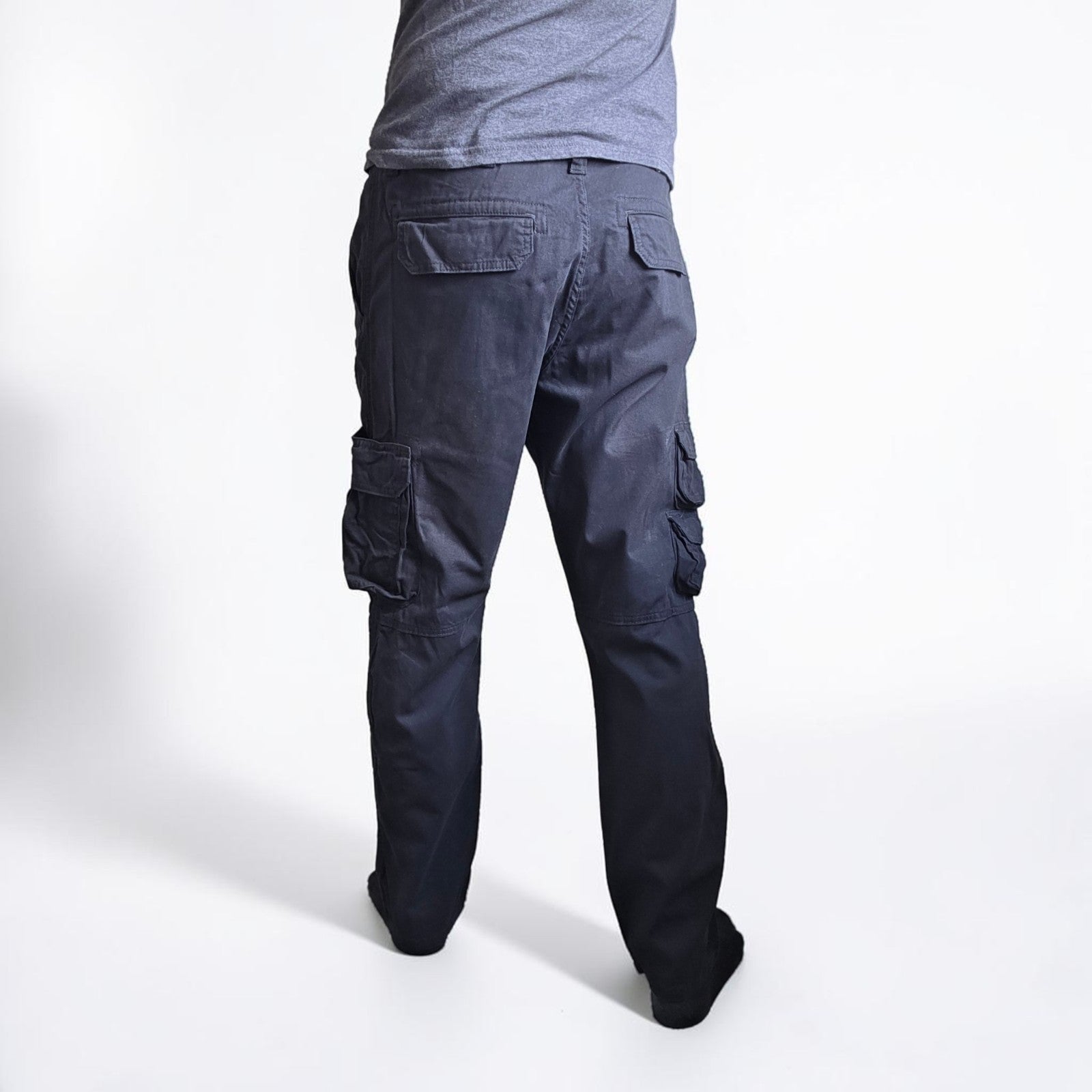 Wrangler Cargo Trousers Mens W36 L30 Black Regular Taper Combat Military Utility