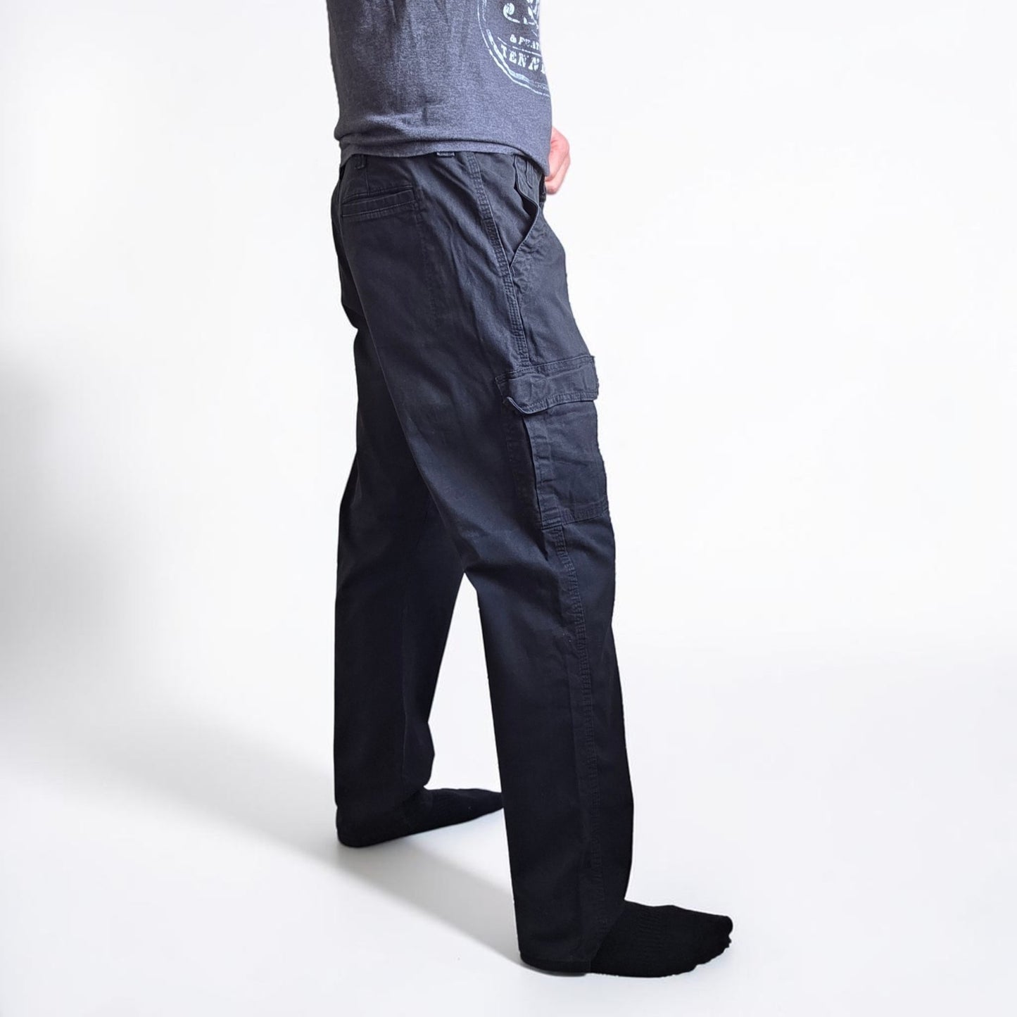 Wrangler Relaxed Cargo Trousers Mens W35 L32 Black Combat Utility Workwear