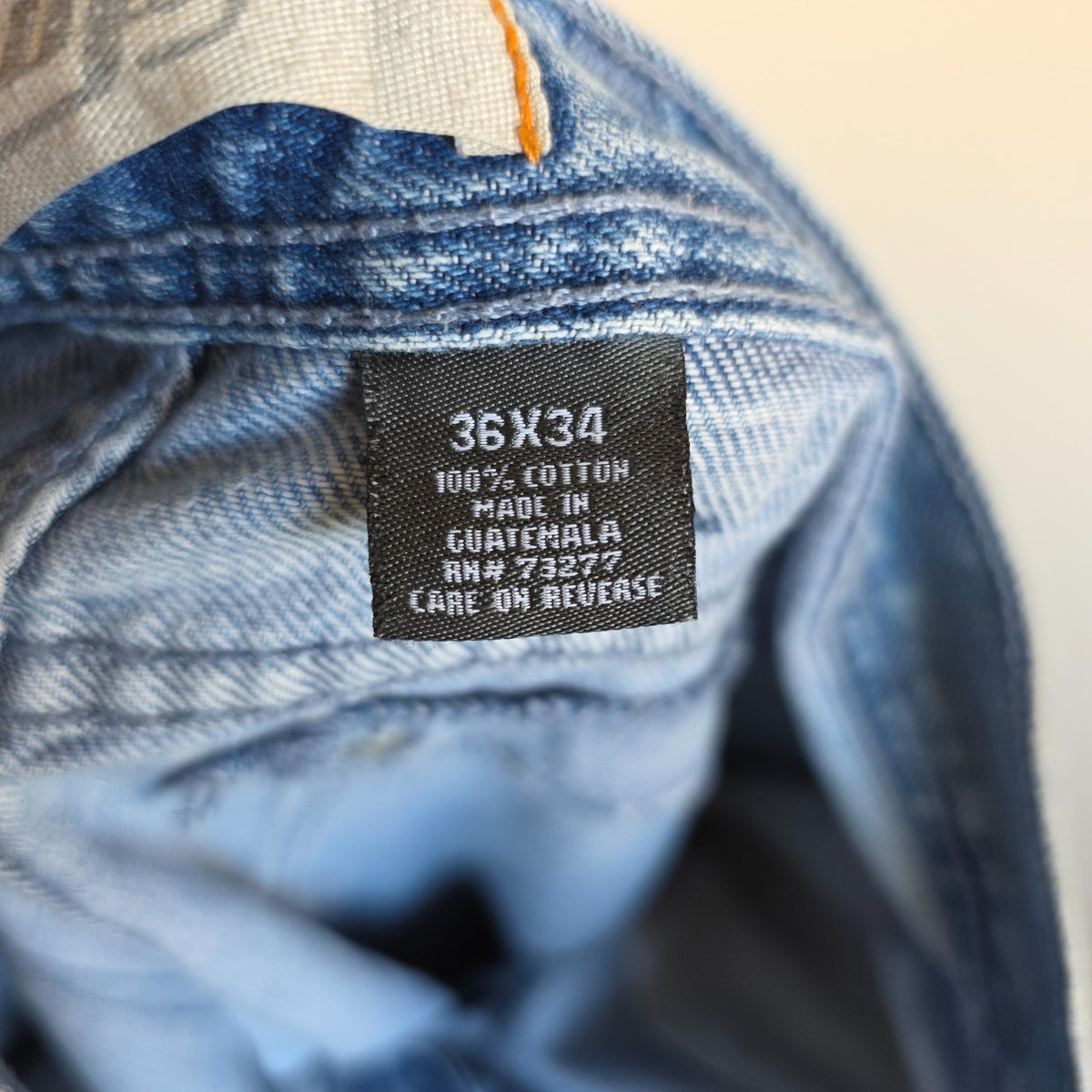 Urban Up blue carpenter jeans with hammer loop and utility pocket detailing.