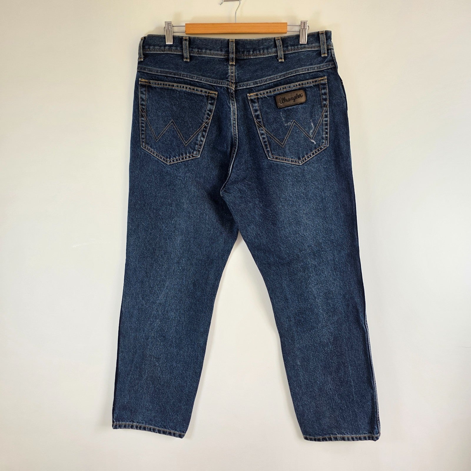 Wrangler Texas Jeans W37 L29 Blue Straight Leg Denim Mens W38 L30