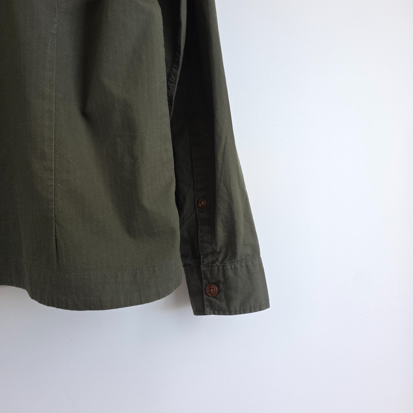 Pretty Green olive green long sleeve shirt 100% cotton casual style.
