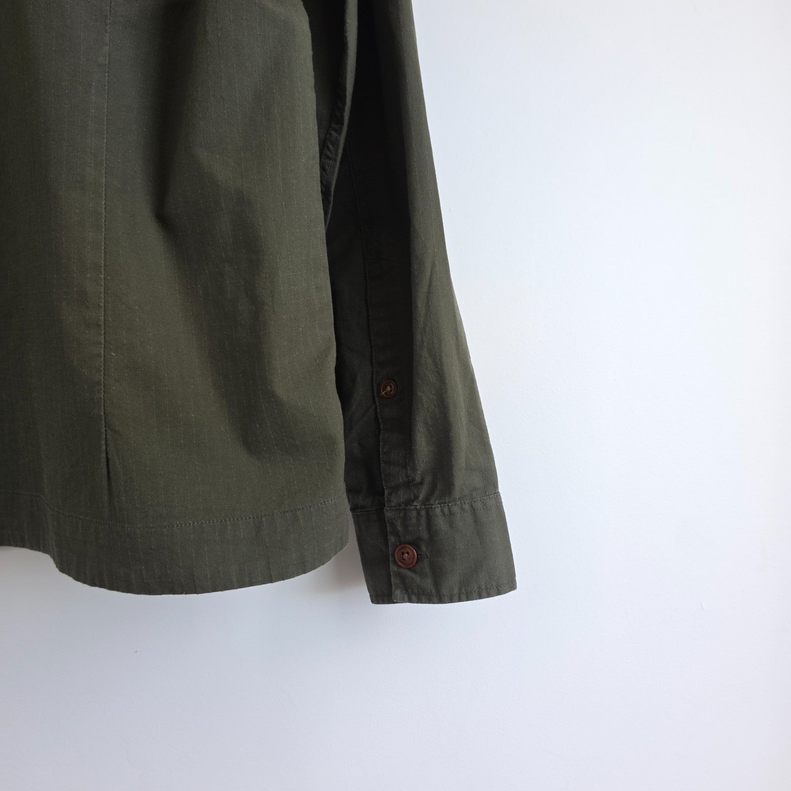 Pretty Green olive green long sleeve shirt 100% cotton casual style.