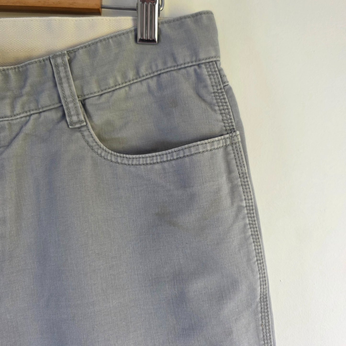 Tommy Hilfiger Custom Fit Chino Trousers W34 L30 Grey Straight Cotton Men's