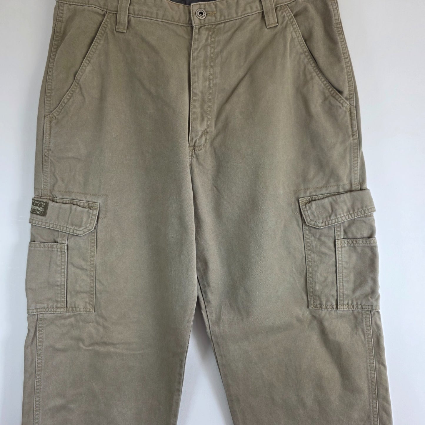 Wrangler Cargo Trousers Mens W34 L32 Beige Relaxed Fit Military Combat Utility P