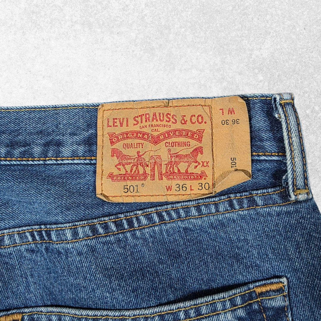 Levi’s 501 Original Fit Jeans W36 L30 Blue Button Fly Straight Leg Men’s