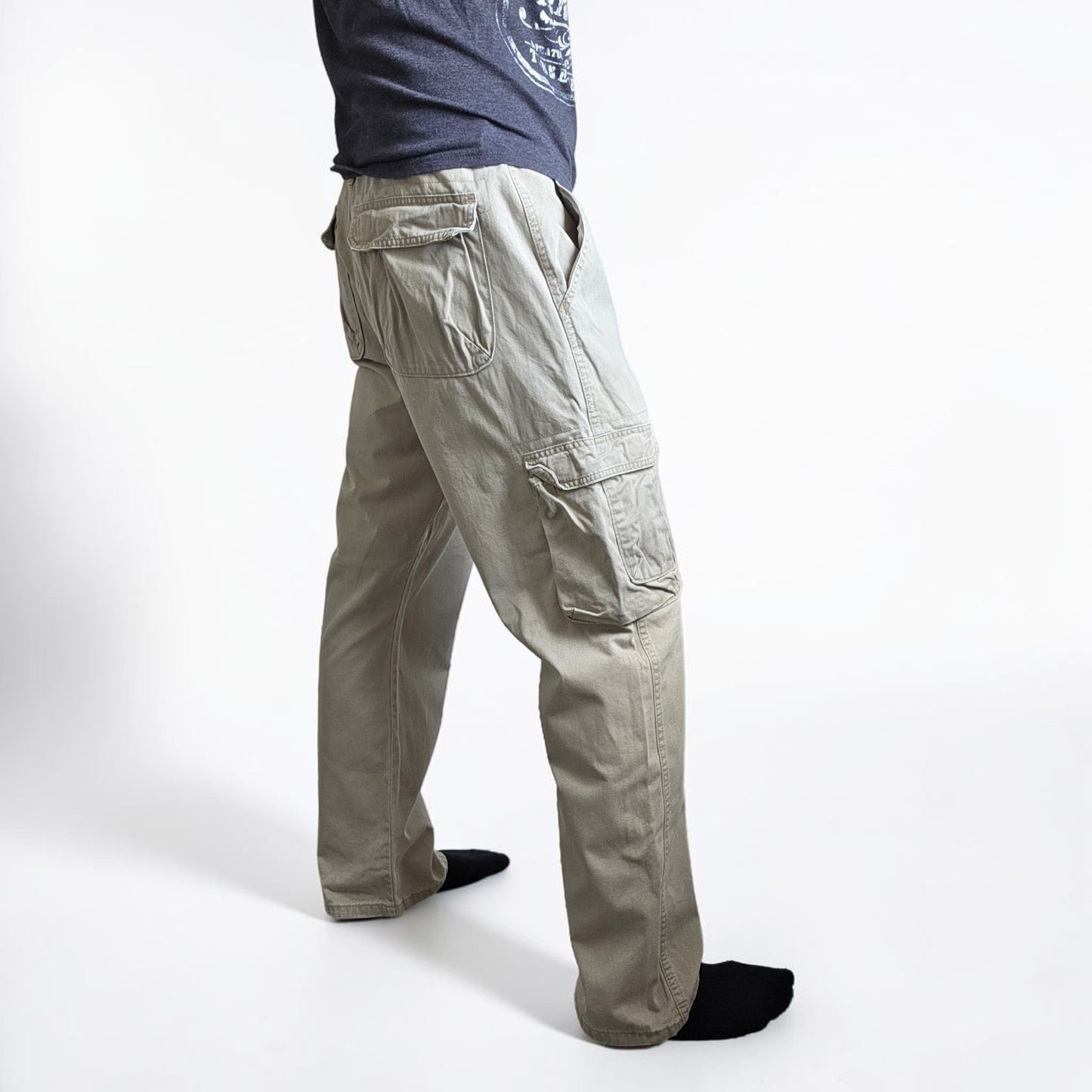 Wrangler Cargo Trousers Mens W36 L32 Beige Relaxed Fit Combat Military Utility