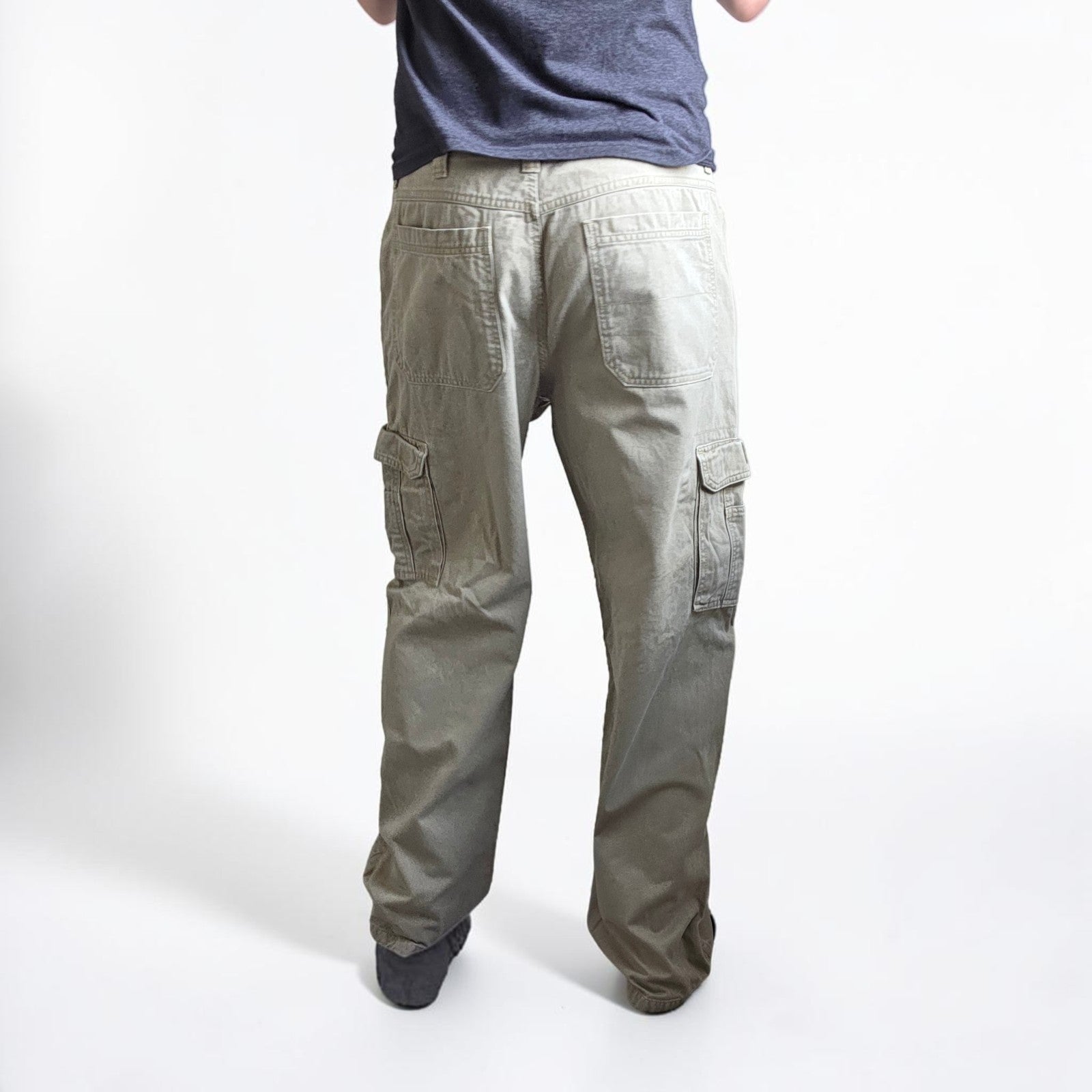 Wrangler Cargo Trousers Mens W34 L32 Beige Relaxed Fit Military Combat Utility P