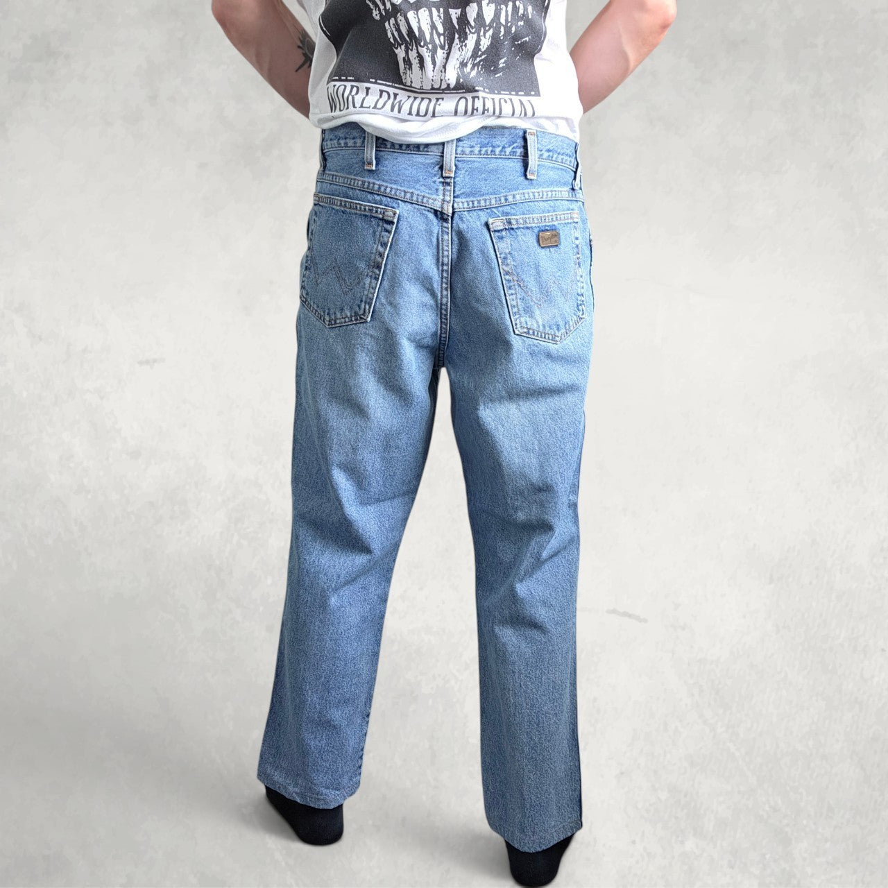 Vintage Wrangler Oregon Jeans W35 L28 Western Workwear Light Wash Denim