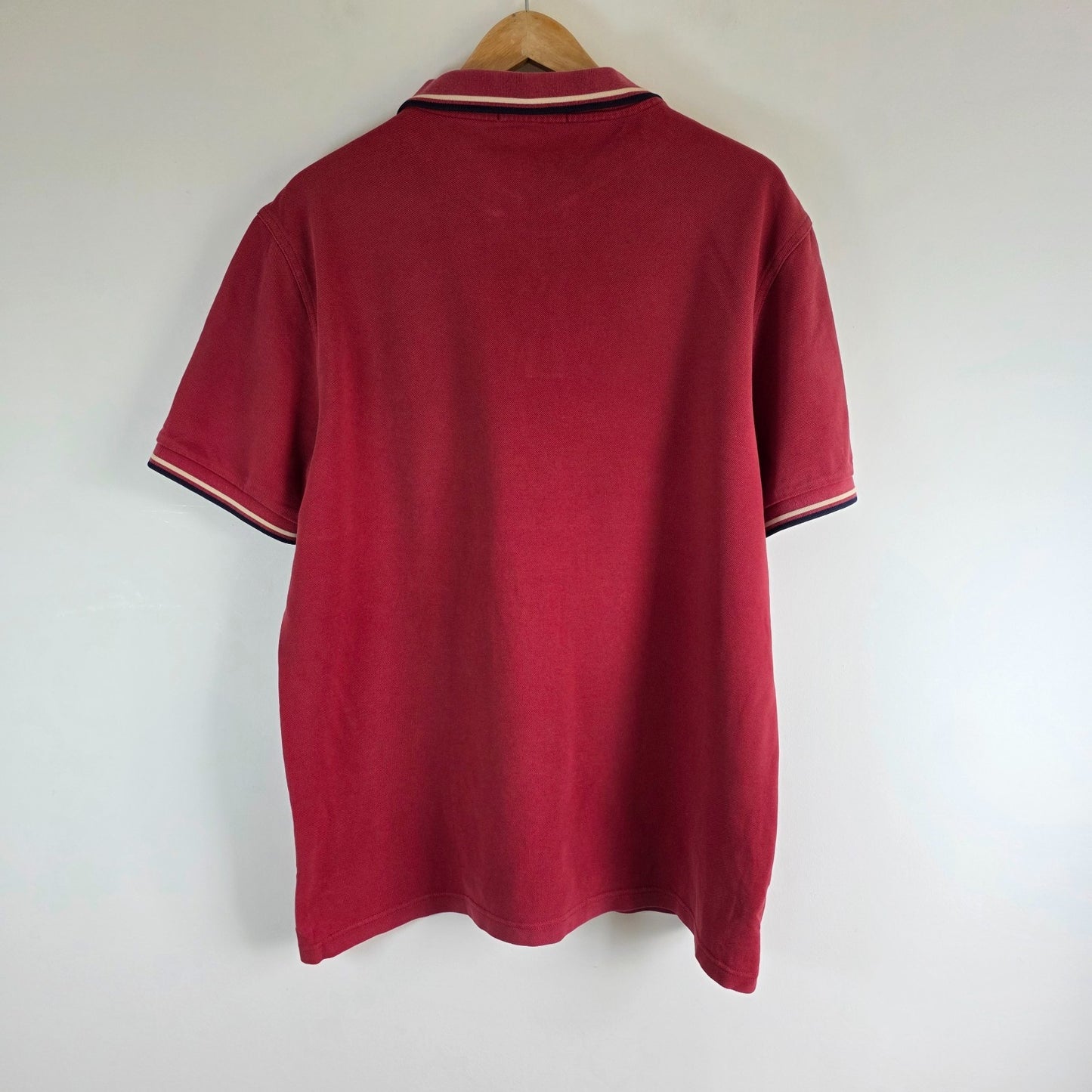 Fred Perry Twin Tipped Polo Shirt Red XL Cotton Classic Casual Mod Preppy