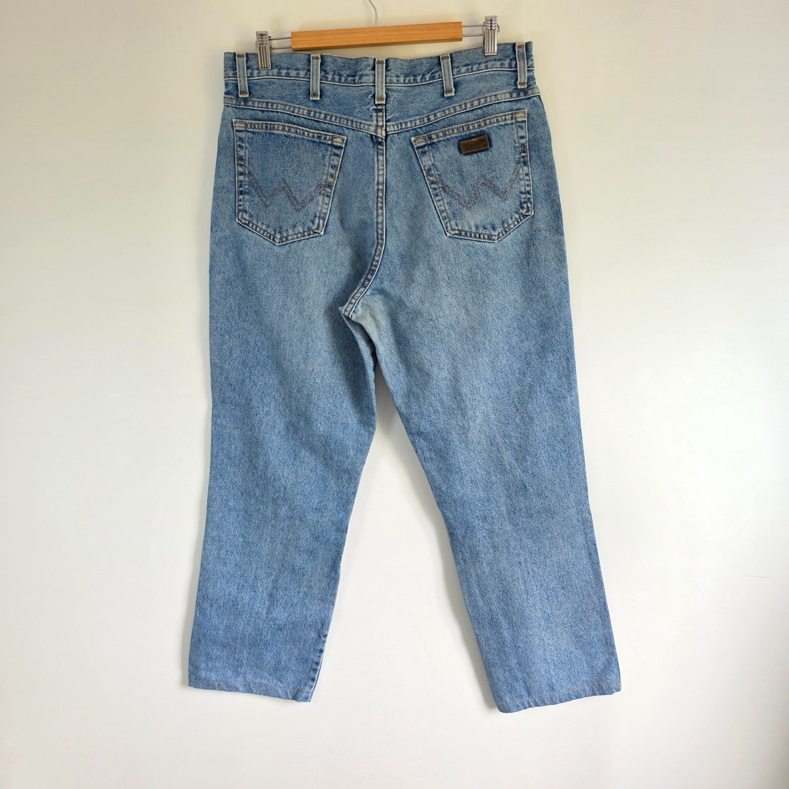 Vintage Wrangler Oregon Jeans W35 L28 Western Workwear Light Wash Denim