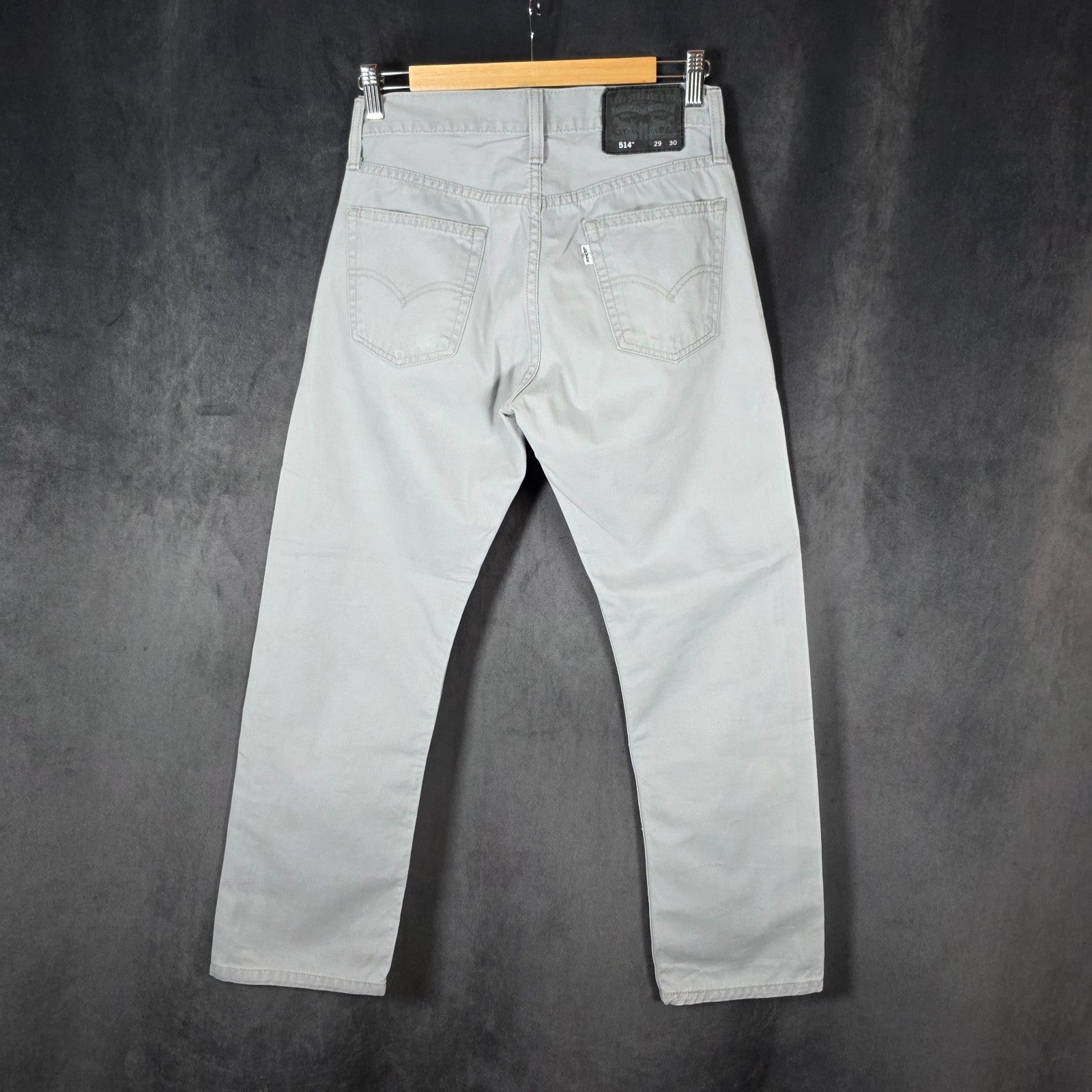 Levi’s 514 Men’s Grey Straight Jeans W29 L30 Lightweight Chino Style Denim