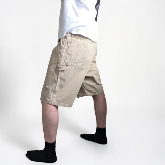 Wrangler Carpenter Shorts W38 Beige Workwear Utility Cargo Shorts Mens Cotton