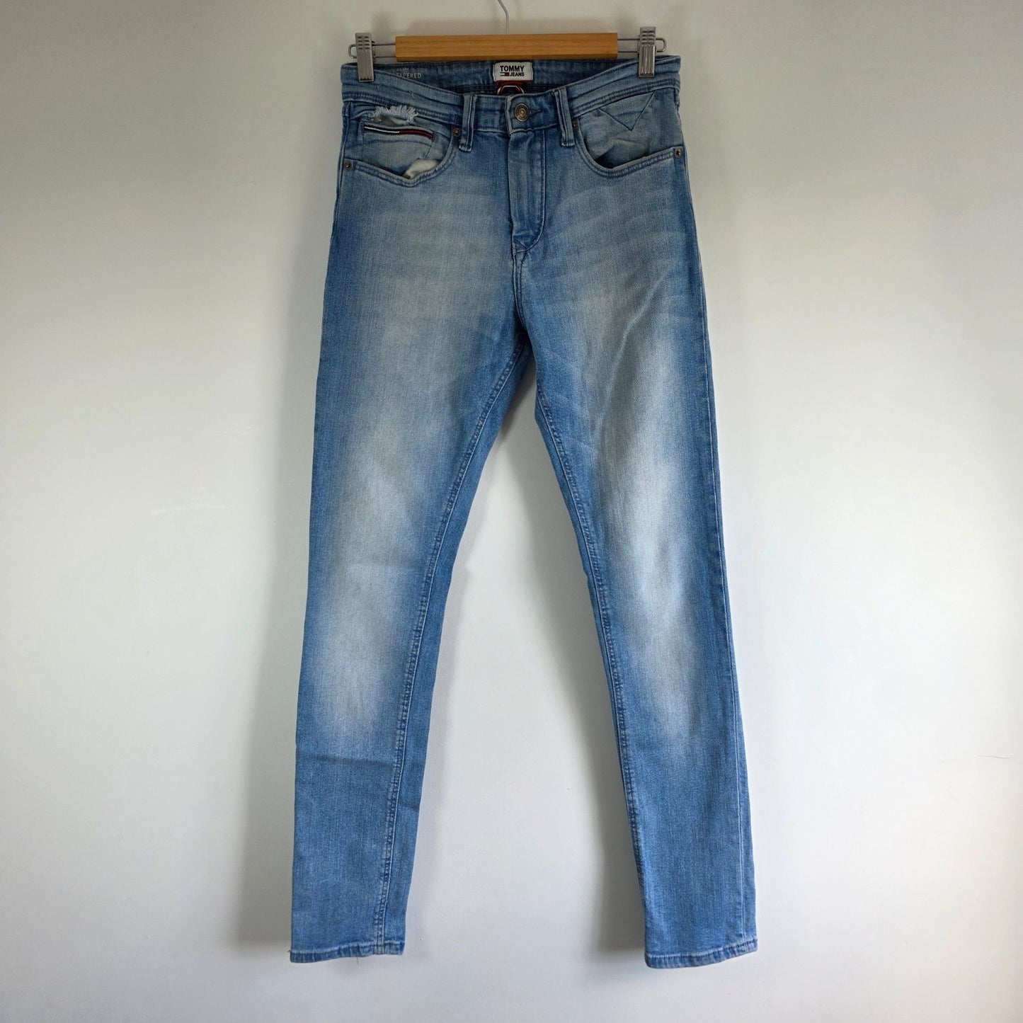 Tommy Hilfiger Steve Slim Tapered Jeans W28 L32 Blue Stretch Denim Preppy Men's