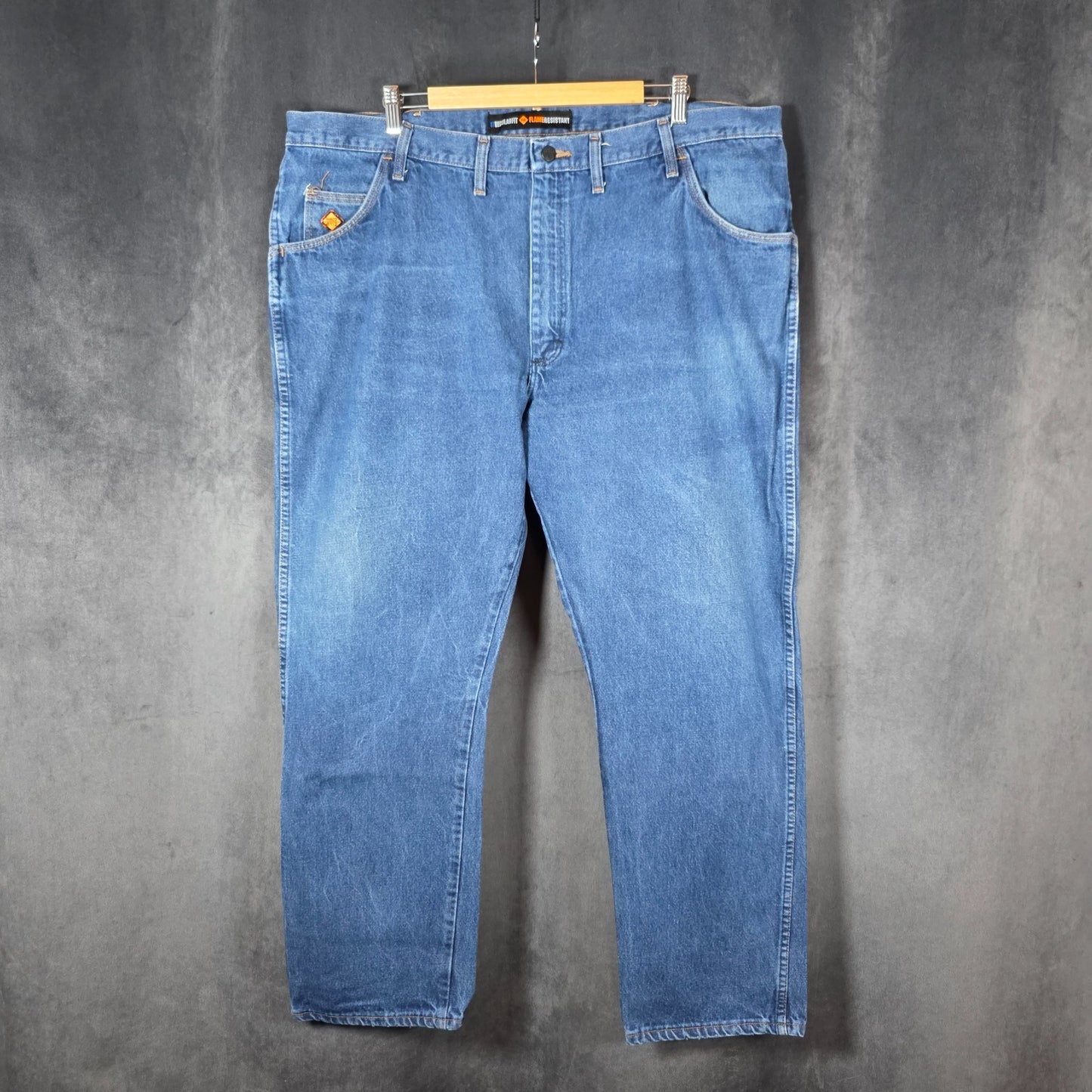 Wrangler FR Flame Resistant Jeans Men’s W44 L32 Black Straight Cotton Denim