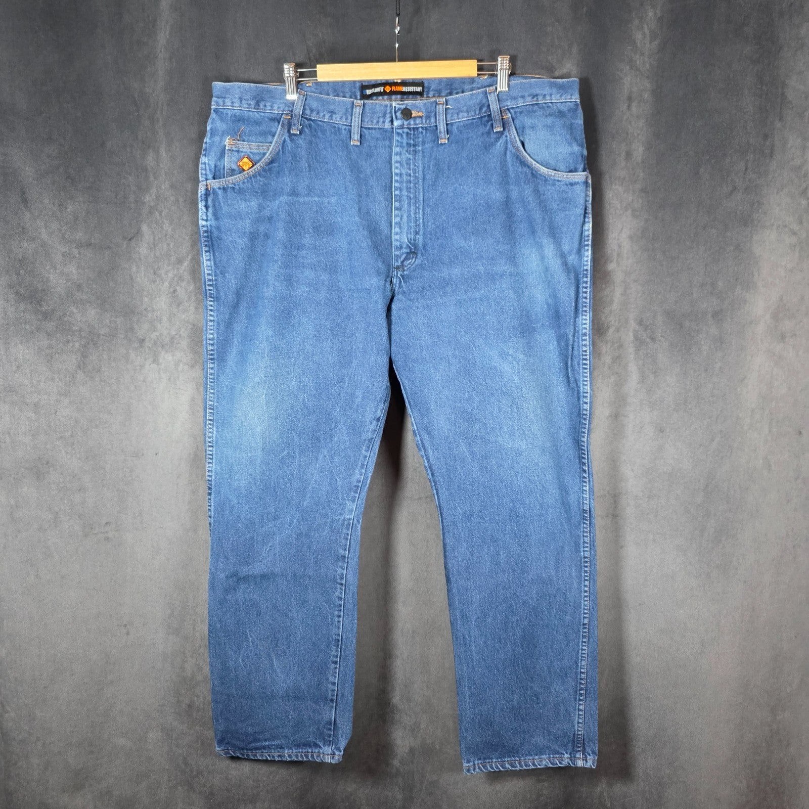 Wrangler FR Flame Resistant Jeans Men’s W44 L32 Black Straight Cotton Denim