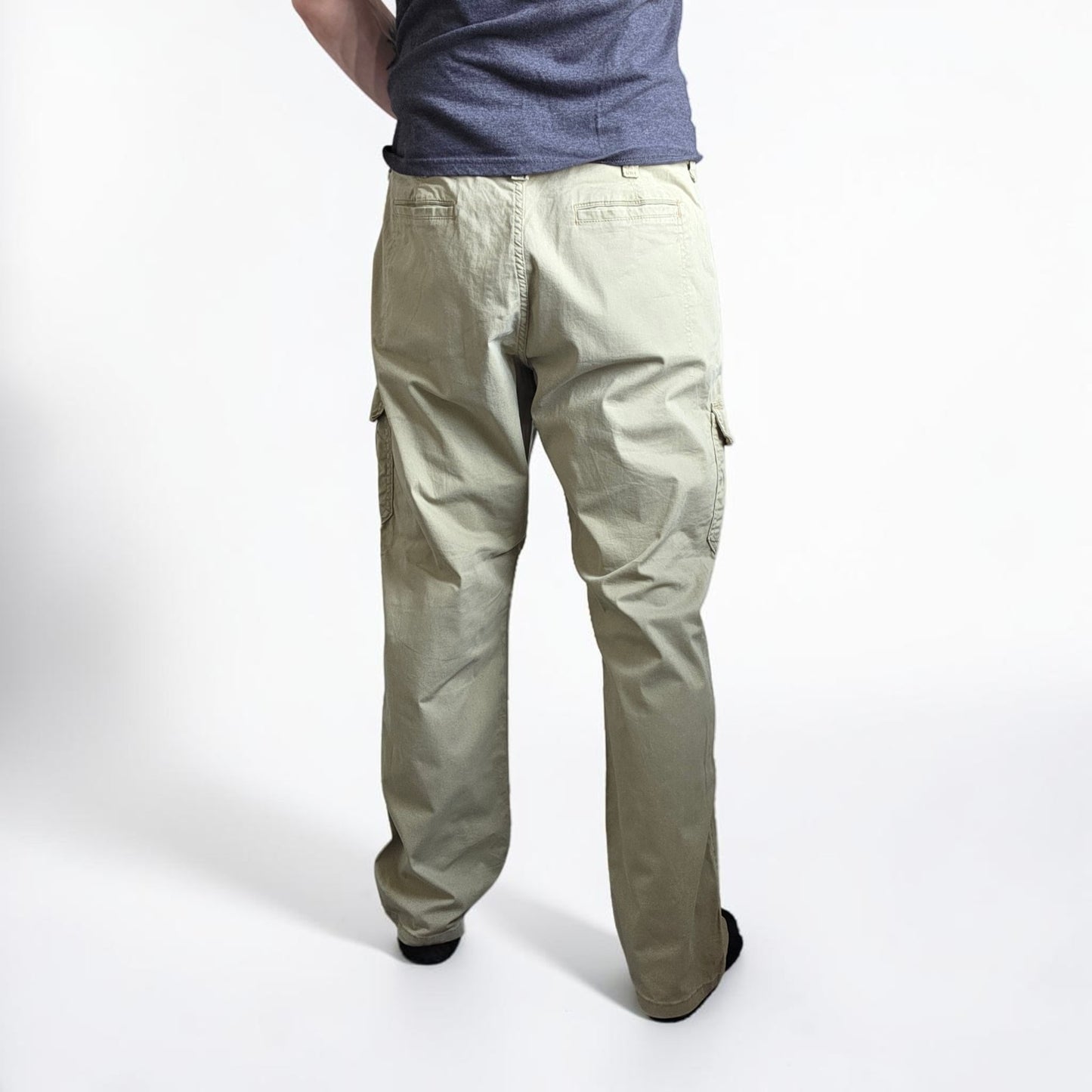 Wrangler Relaxed Cargo Trousers Mens W36 L32 Beige Combat Utility Workwear