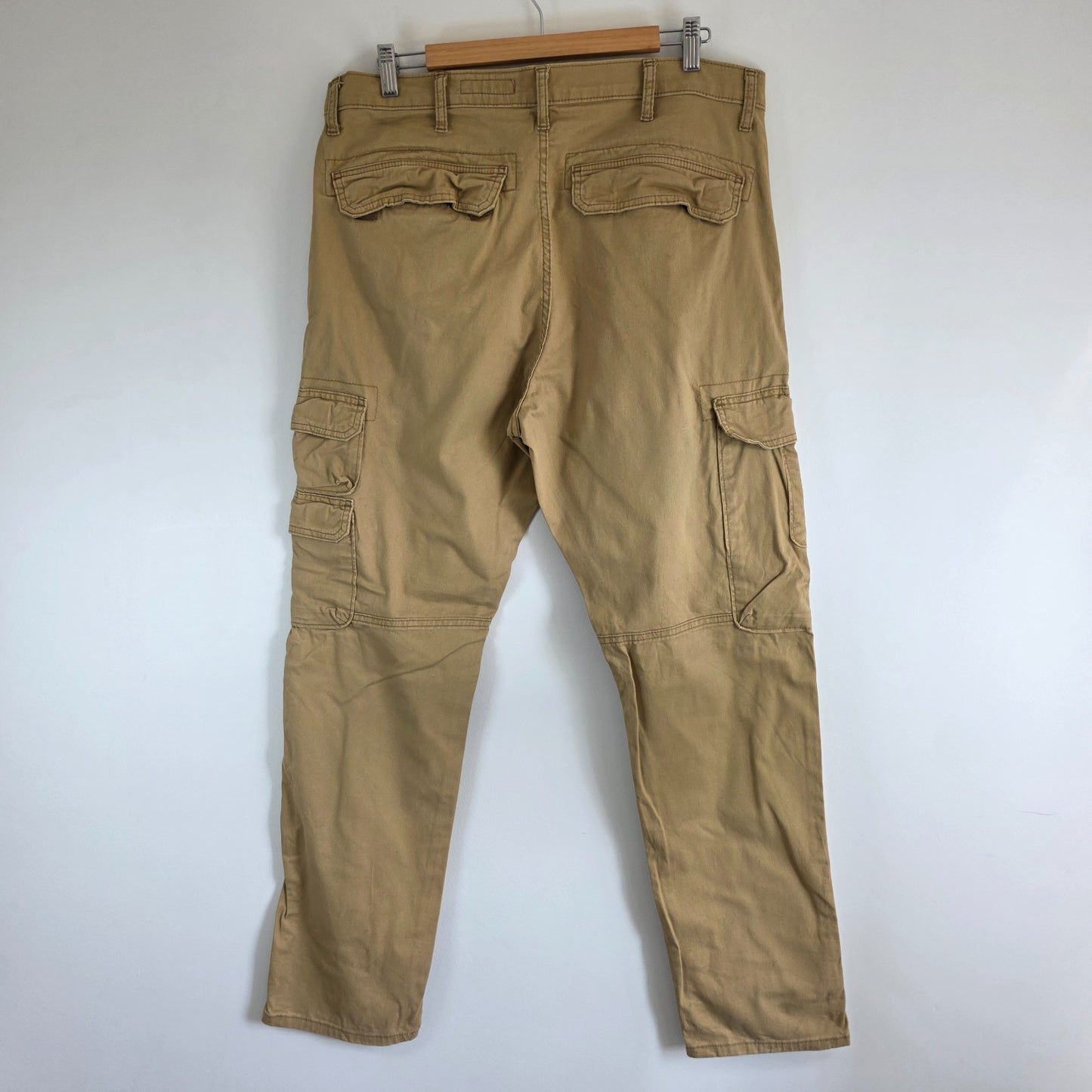 Wrangler Cargo Combat Trousers Mens W36 L32 Beige Regular Taper Military Utility