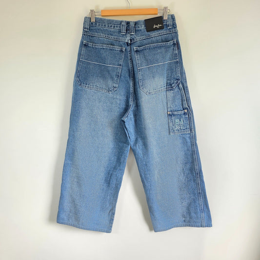 Sean John Long Denim Jorts W31 Blue Carpenter Shorts Y2K Hip Hop Baggy