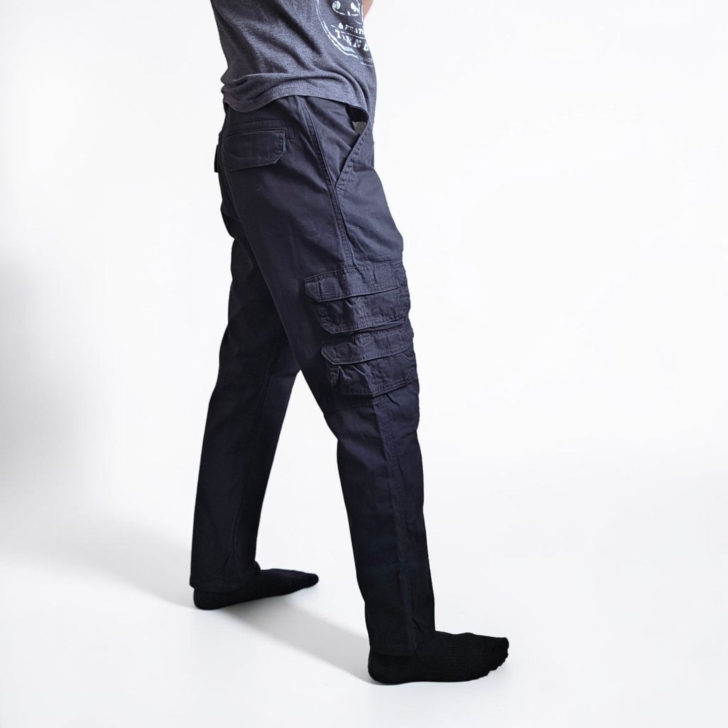 Wrangler Cargo Trousers Mens W36 L30 Black Regular Taper Combat Military Utility