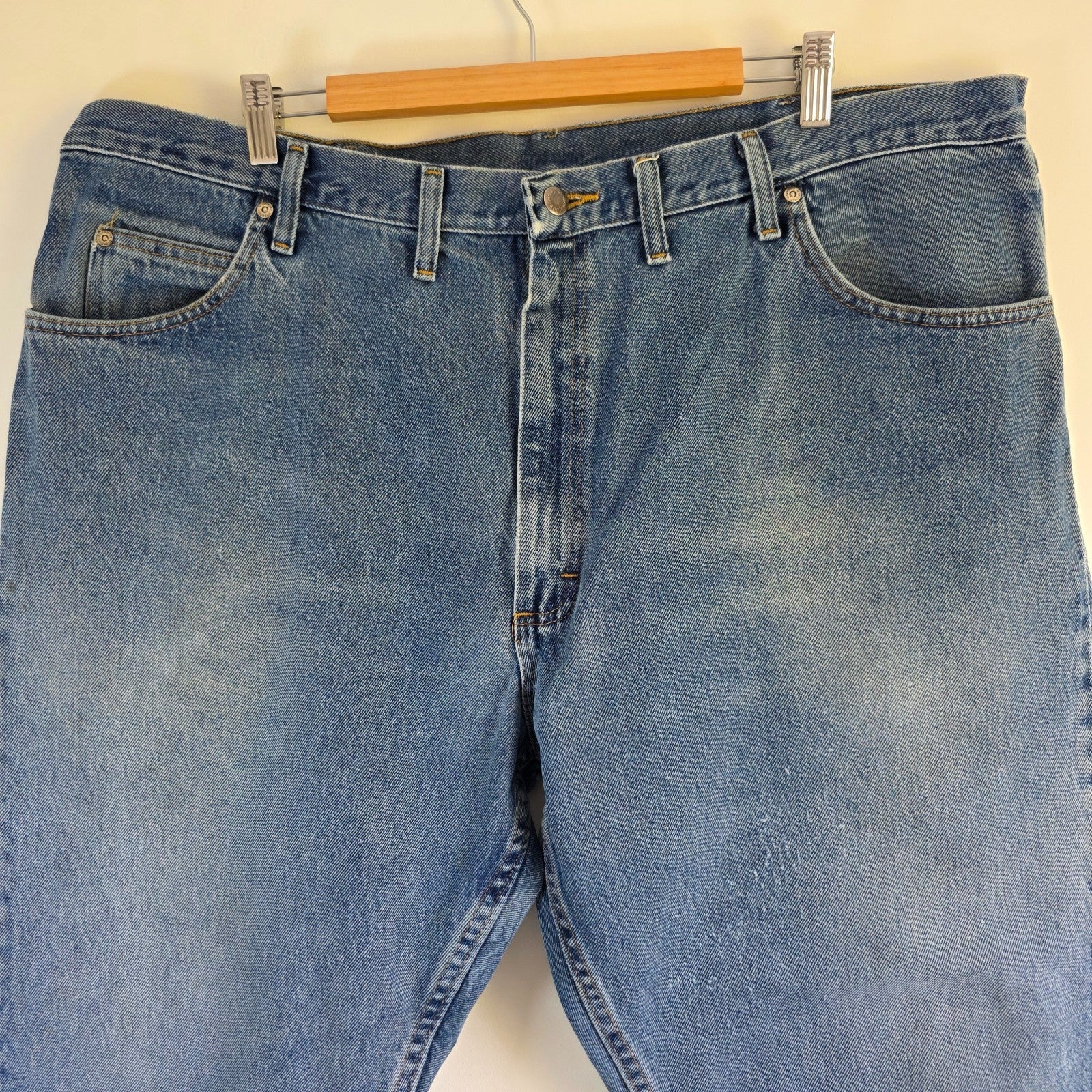 Vintage Wrangler Relaxed Fit Jeans W44 L30 Blue Denim Straight Leg 100% Cotton