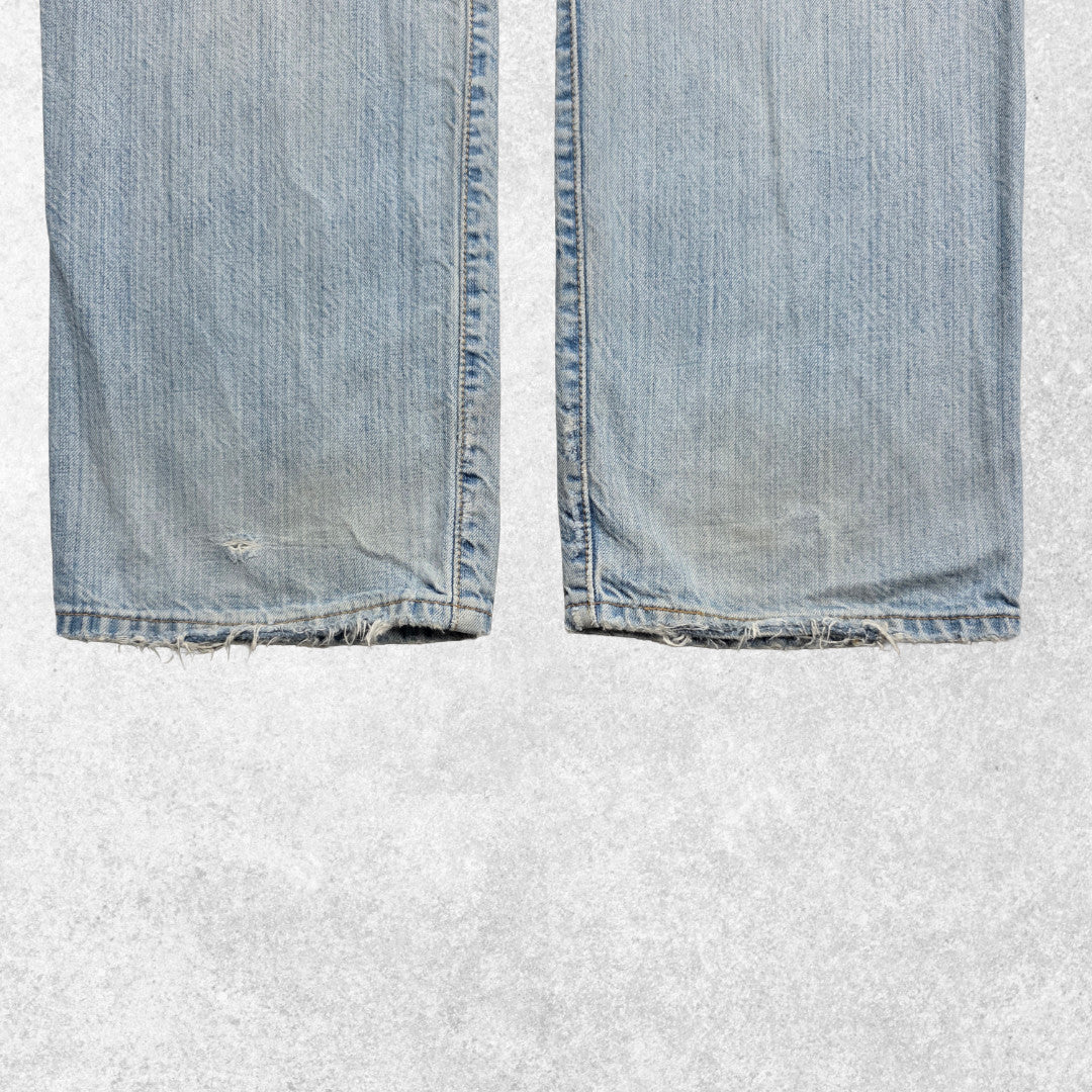 Levi’s 501 Jeans W34 L32 Blue Straight Leg 2005 Y2K Distressed Men’s