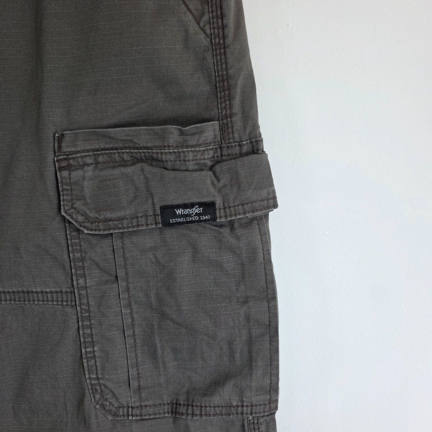 Wrangler Cargo Trousers Mens W34 L32 Grey Utility Combat Military Pants Relaxed