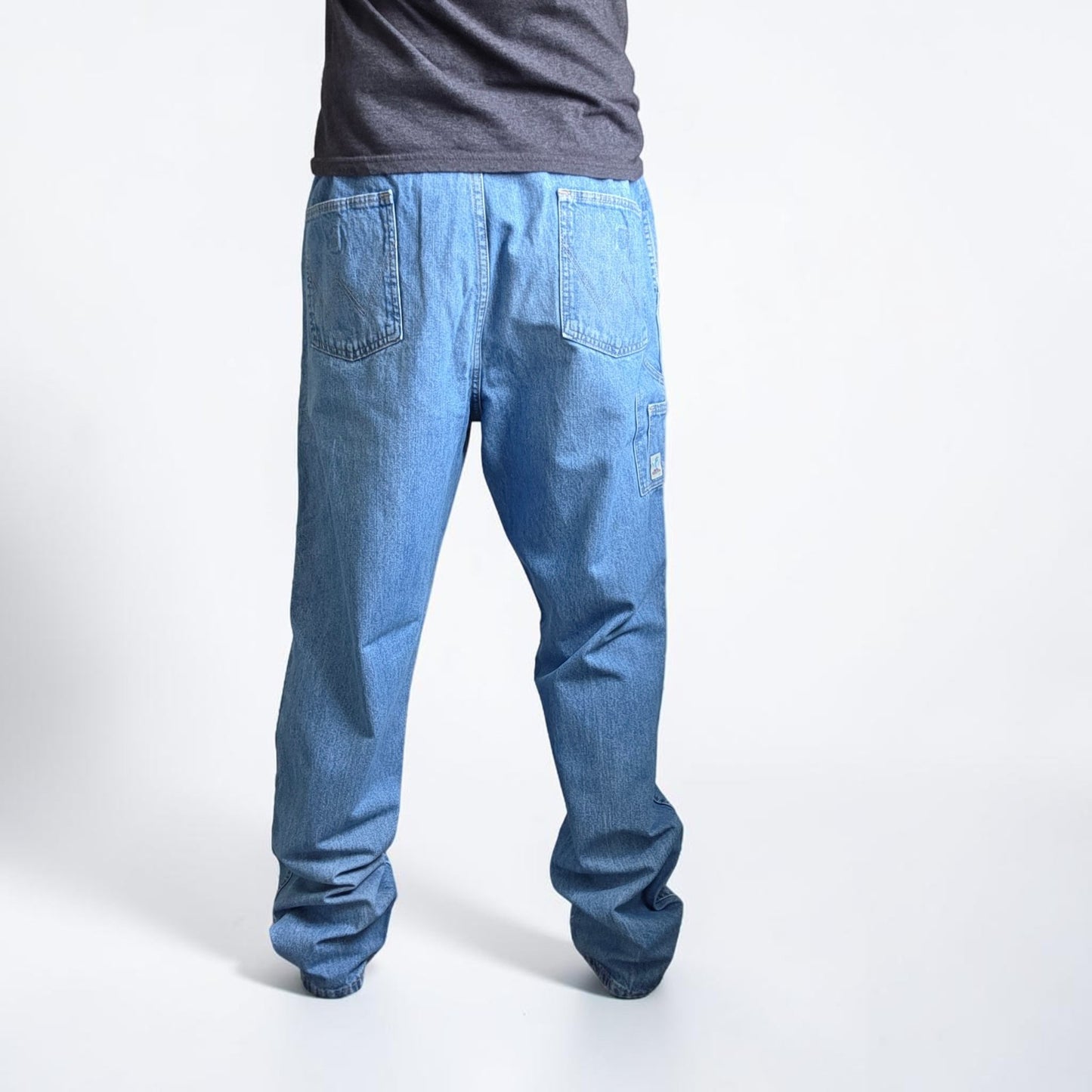 Vintage Wrangler Rugged Wear Carpenter Jeans W35 L35 Relaxed Fit Blue Workwear