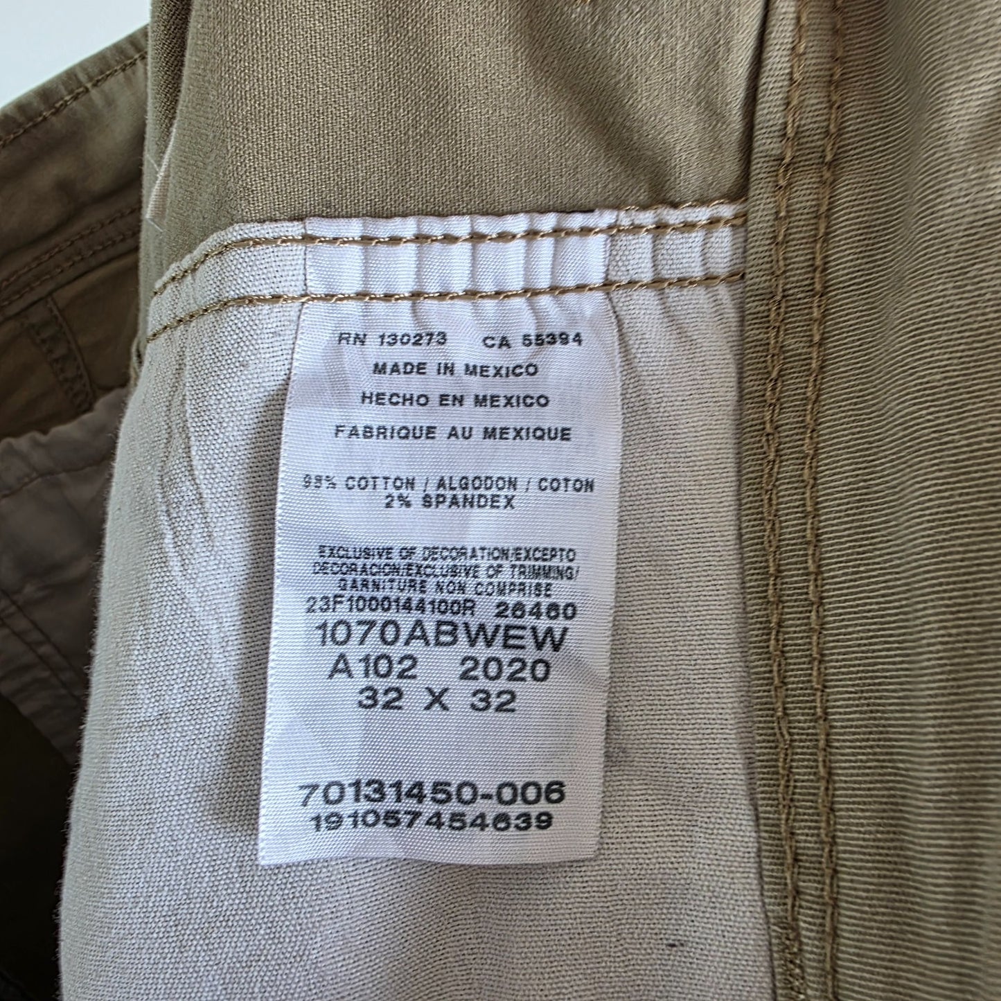 Wrangler Cargo Trousers Mens W32 L32 Beige Relaxed Fit Utility Combat Workwear