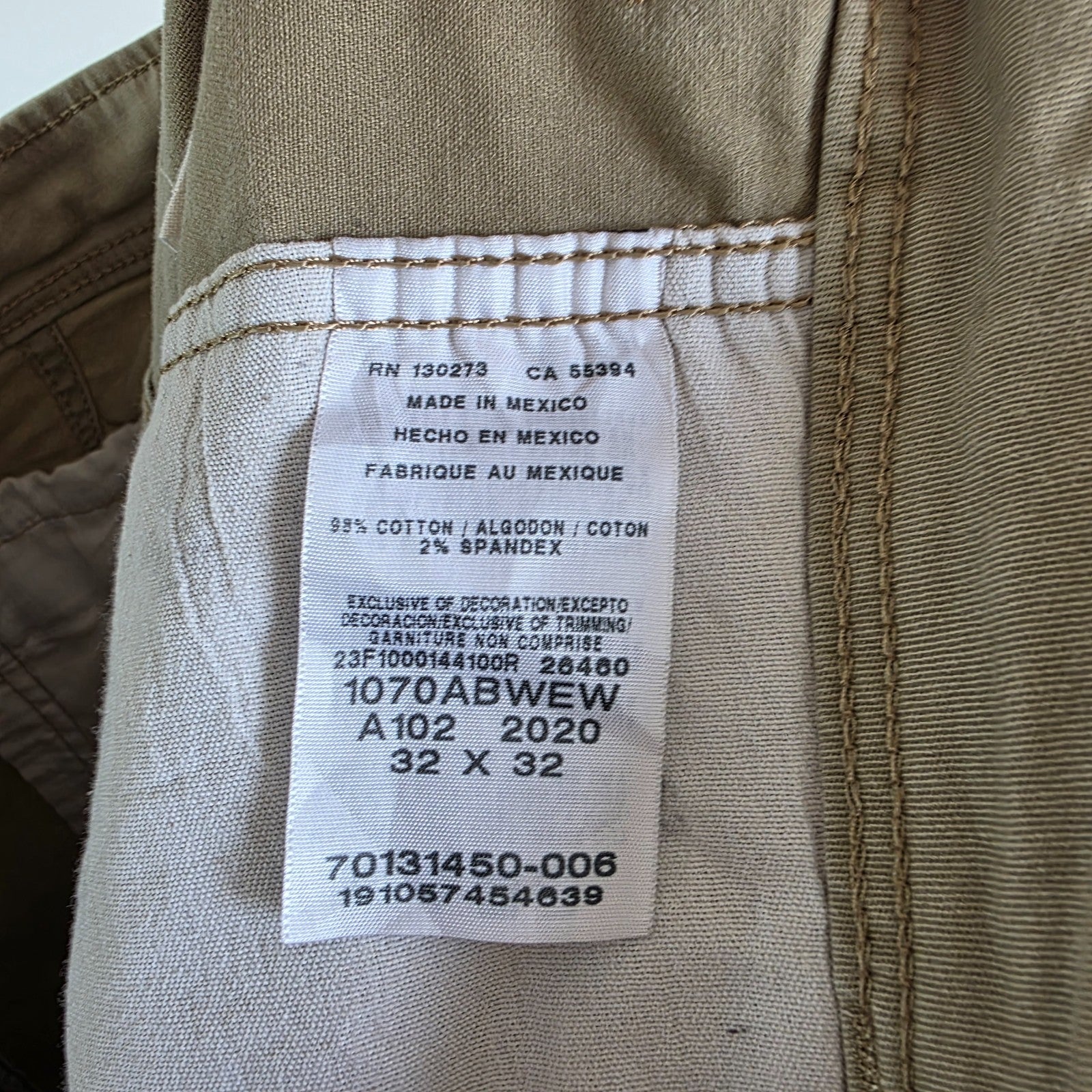 Wrangler Cargo Trousers Mens W32 L32 Beige Relaxed Fit Utility Combat Workwear