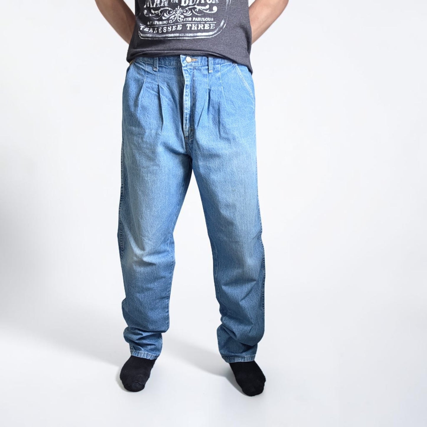 Vintage Wrangler Rugged Wear Carpenter Jeans W35 L35 Relaxed Fit Blue Workwear