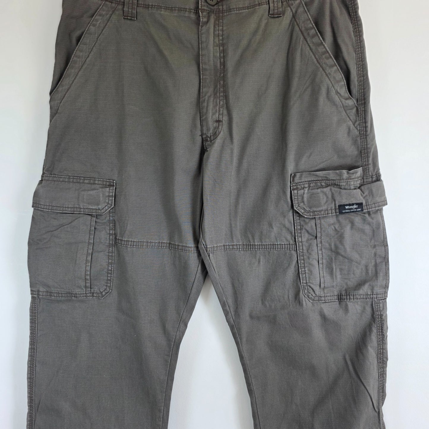 Wrangler Cargo Trousers Mens W34 L32 Grey Utility Combat Military Pants Relaxed