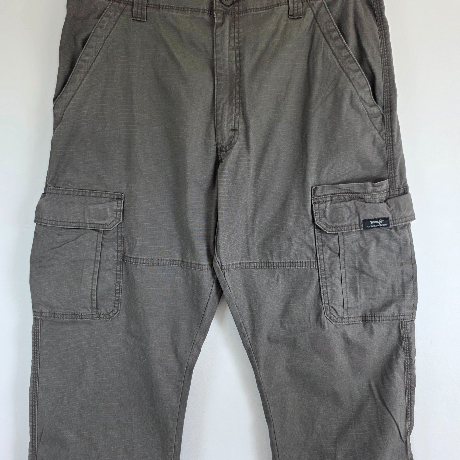 Wrangler Cargo Trousers Mens W34 L32 Grey Utility Combat Military Pants Relaxed