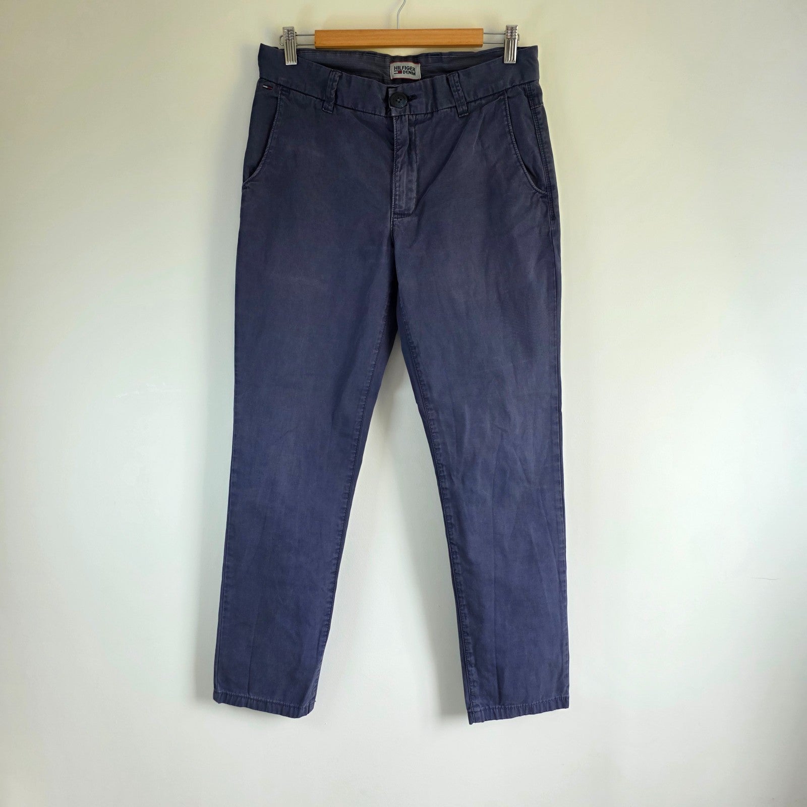 Tommy Hilfiger Fallon Chino Trousers W30 L30 Blue Straight Fit Preppy Casual